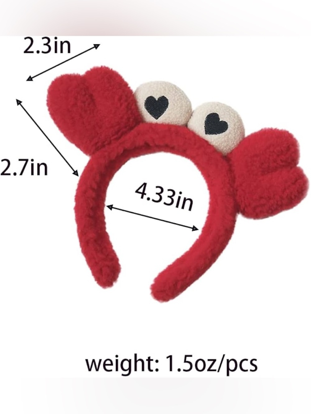 Plush Spa Crab Headband - Picture 3 of 7